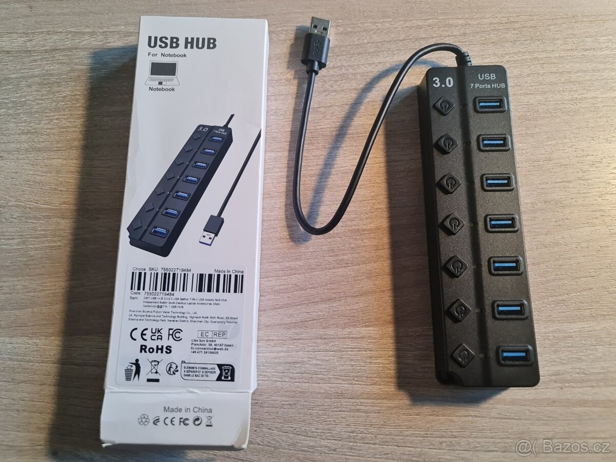 USB3 HUB 7v1 portů s vypínáním nové