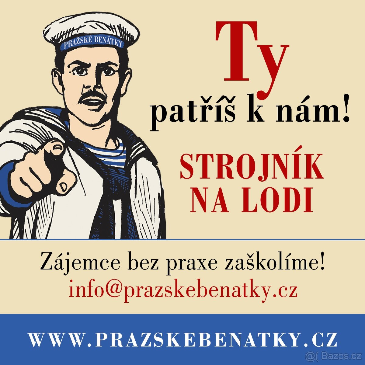 Strojník na lodi v centru Prahy