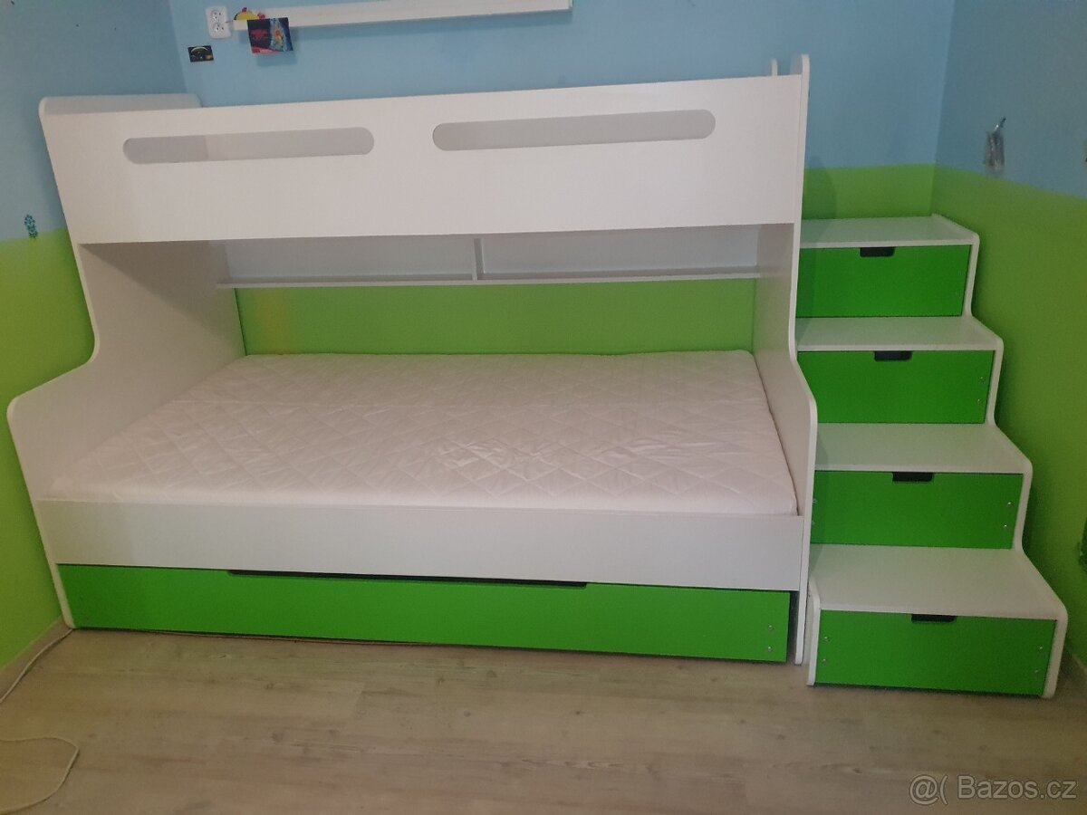 Patrová postel Max 3 bílo-zelená