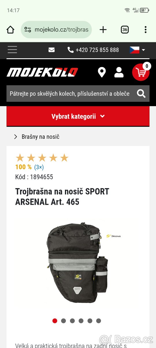Brašny na kolo Sport Arsenal+nosič