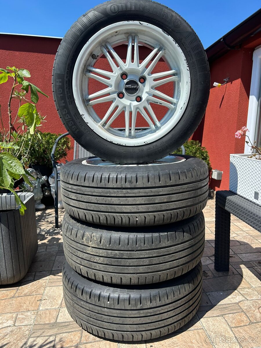 Alu kola PDW 4x100 R16 - 195/55/16 Continental