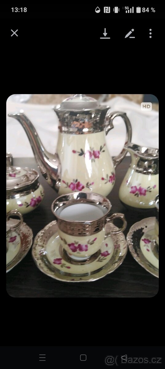 Kávová porcelánová souprava - retro