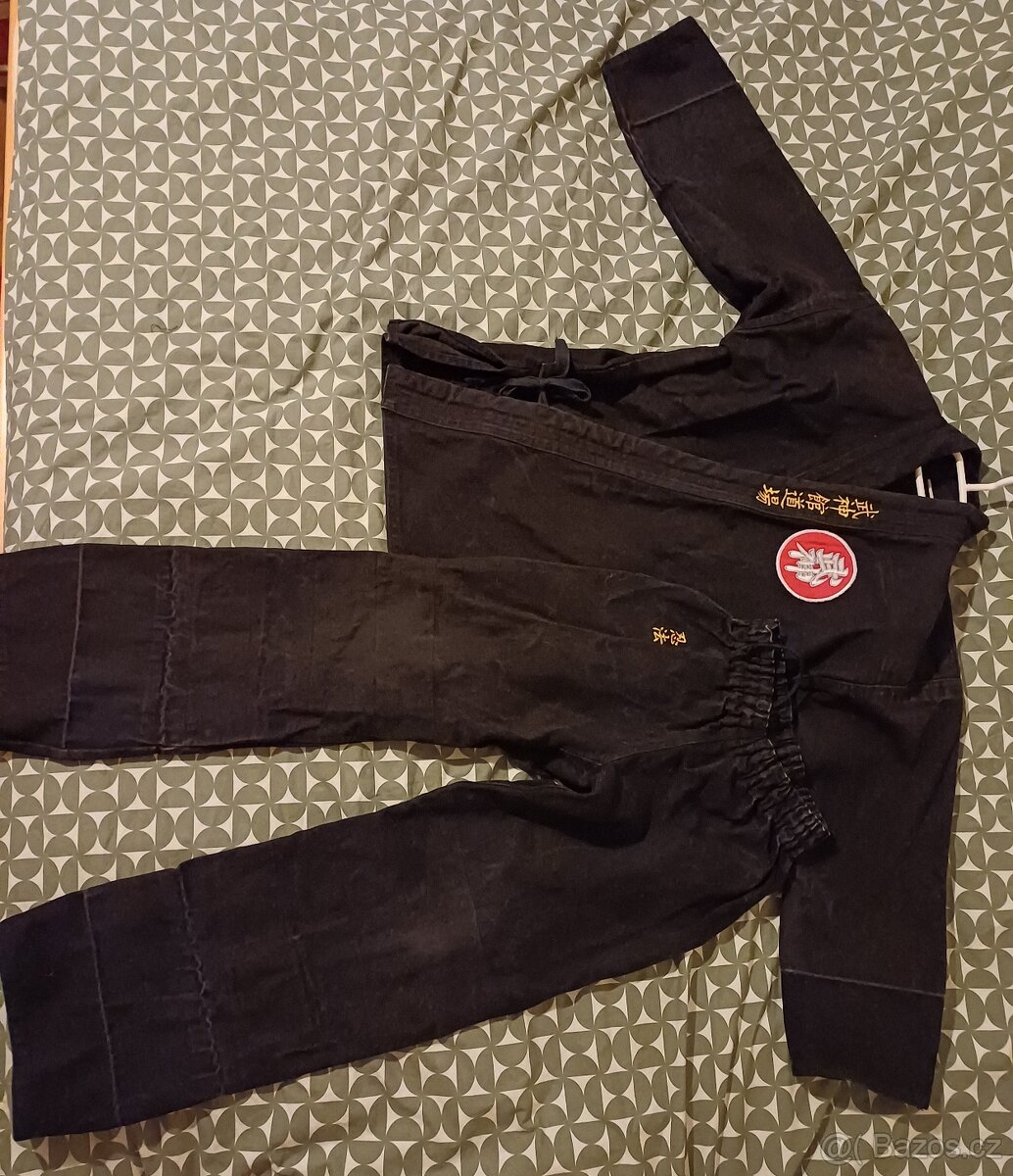 černé kimono na Ninjutsu, vel 140