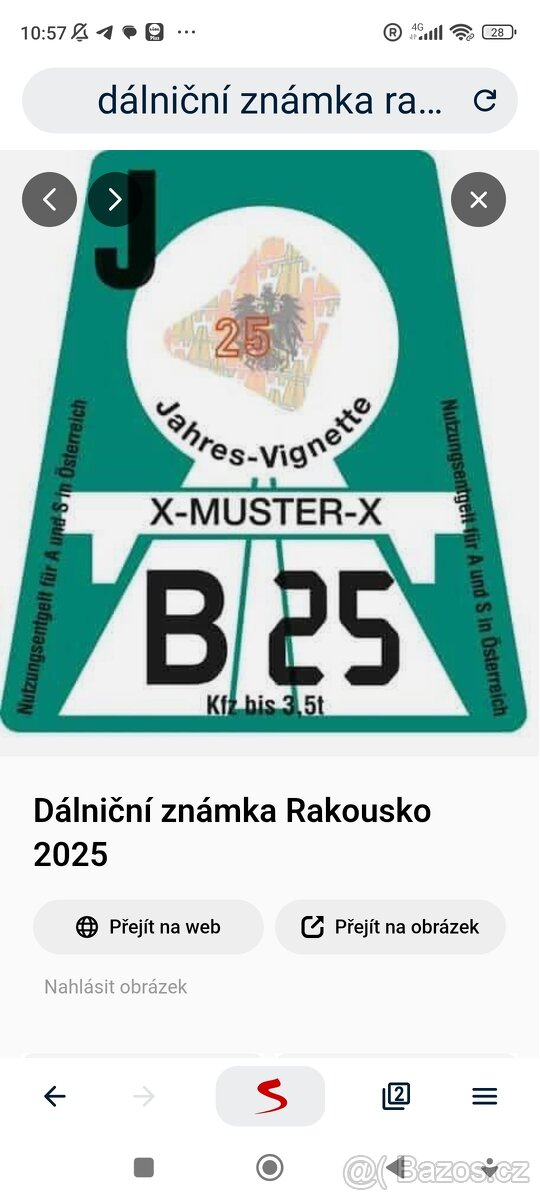 Prodám dálniční známka Rakousko 2025 desetidenní