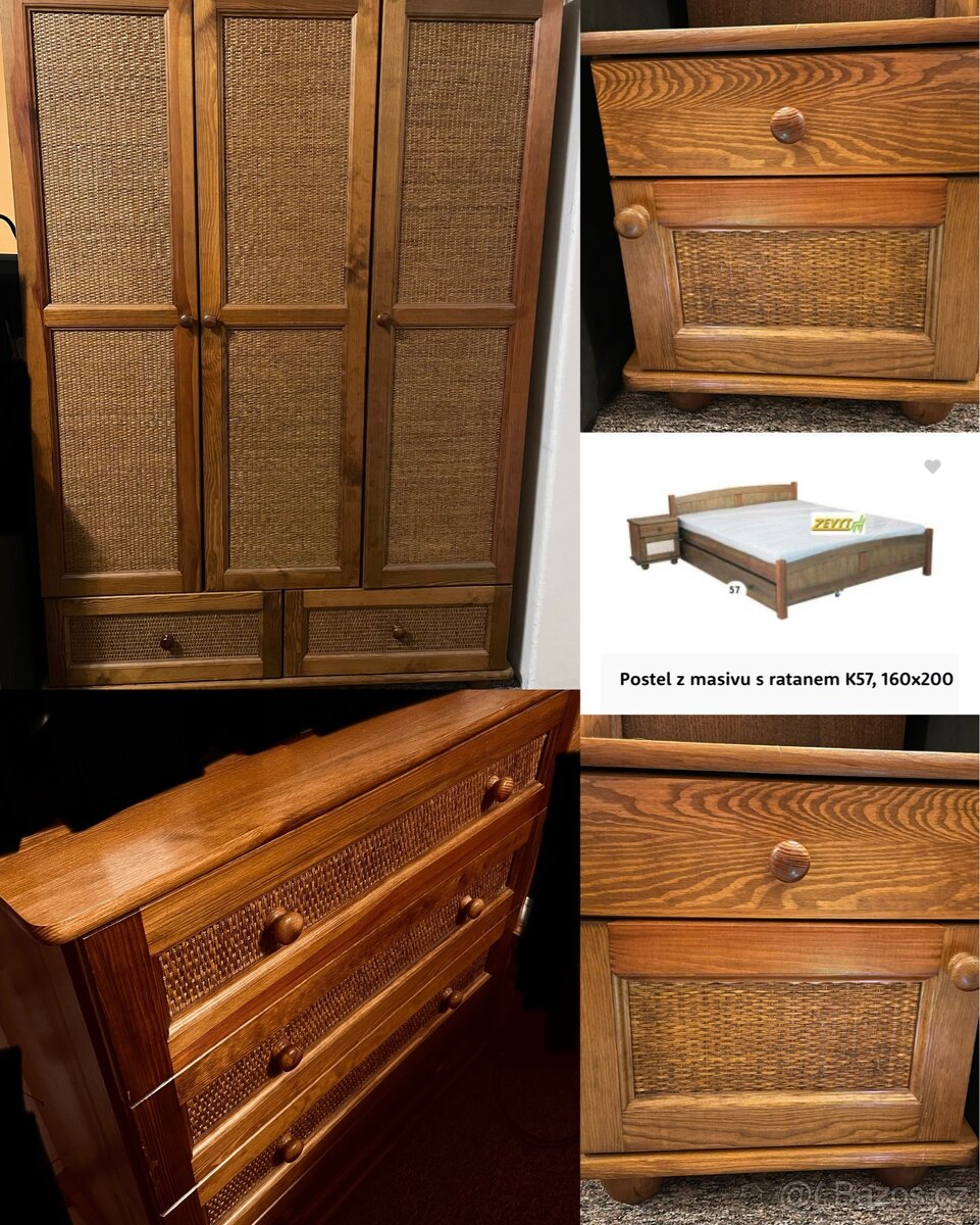 Dřevěná ložnice komplet masiv