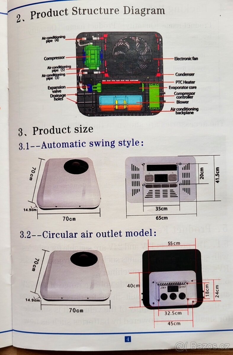 Nová parkovacia Klimatizácia do karavanu