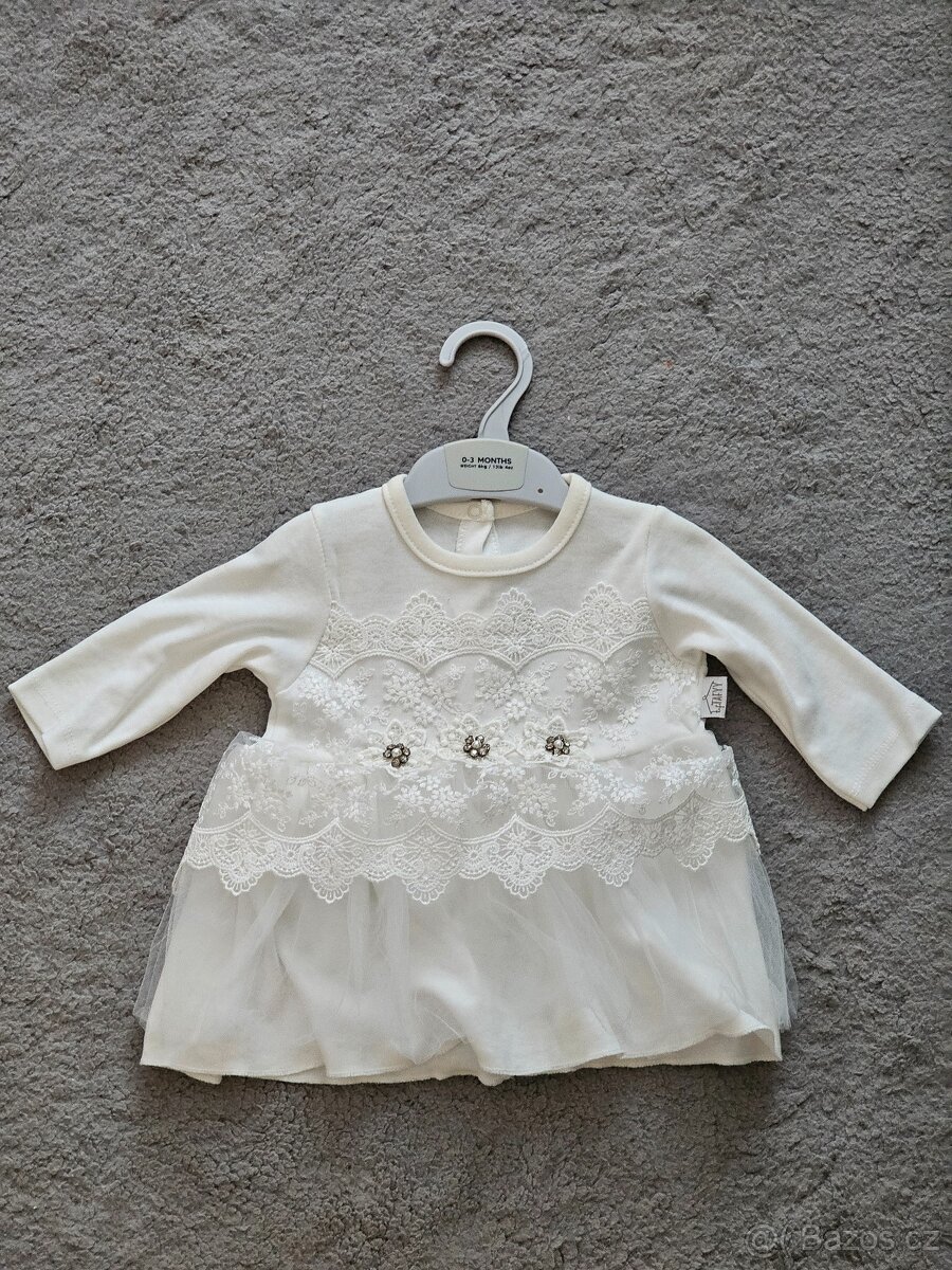 Luxusní Slavnostní Šaty pro nejmenší 3 - 6 Měsíců