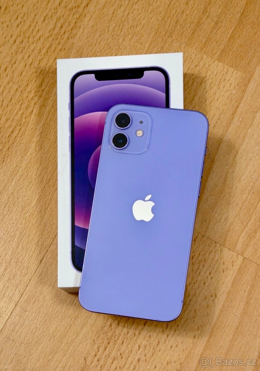 iPhone 12 Purple BATERIE 100% TOP