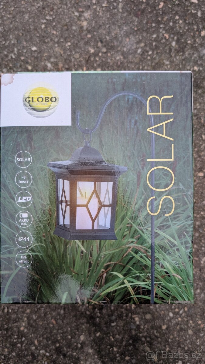 Globo Solární svítidlo LED lucerna černá se zápichem