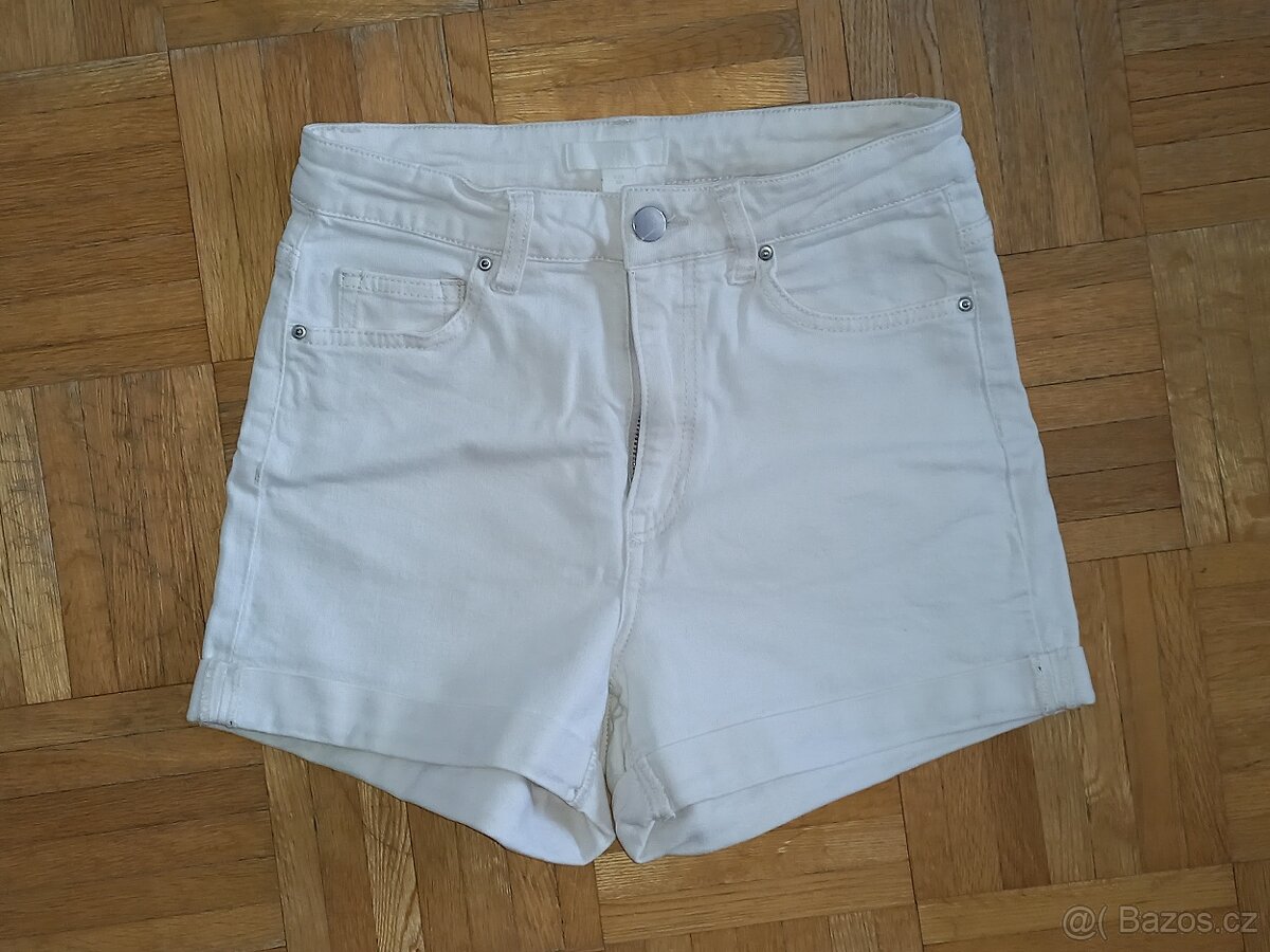 Bílé džínové kraťasy/šortky H&M vel. 36/158