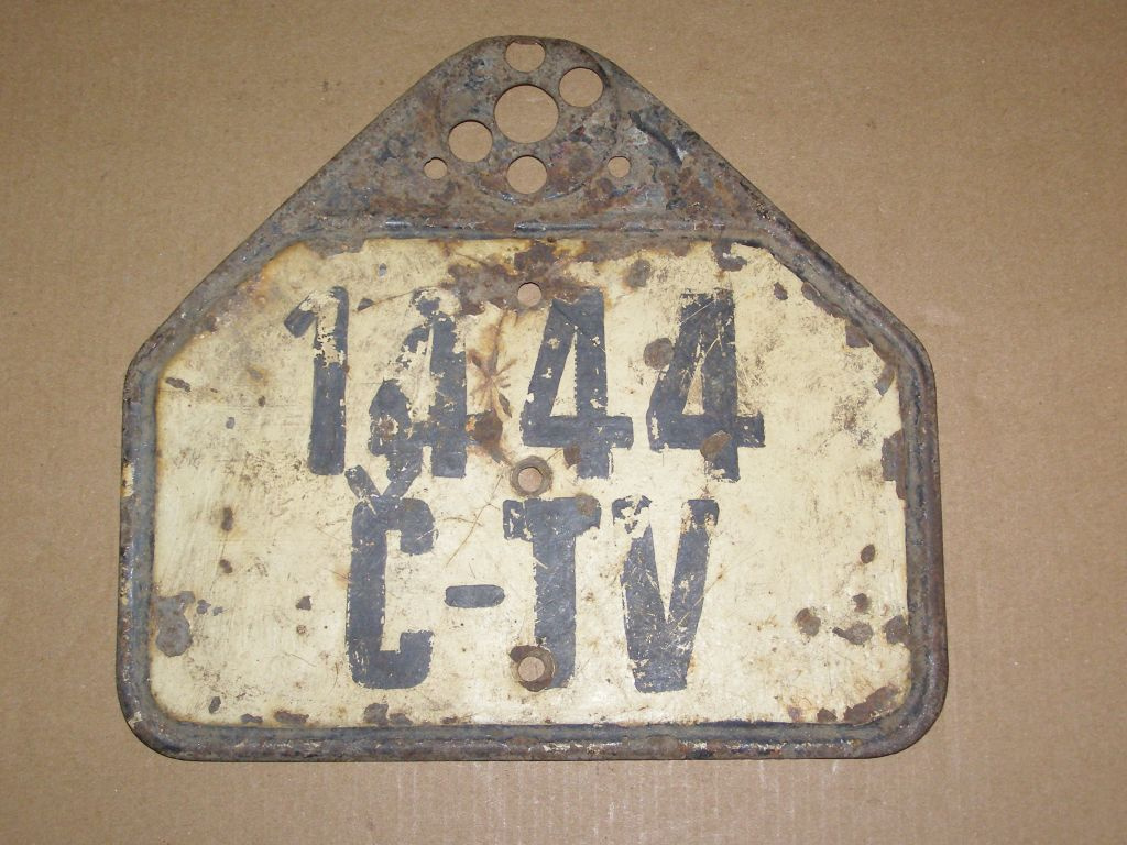Prodám motocyklovou SPZ z let 1946 - 1953