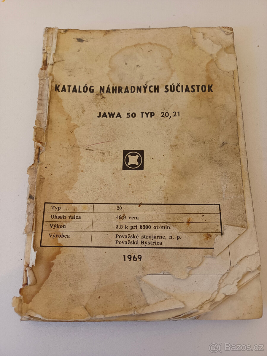 JAWA 50, typ 20, 21-katalog náhr. dílů (1969)