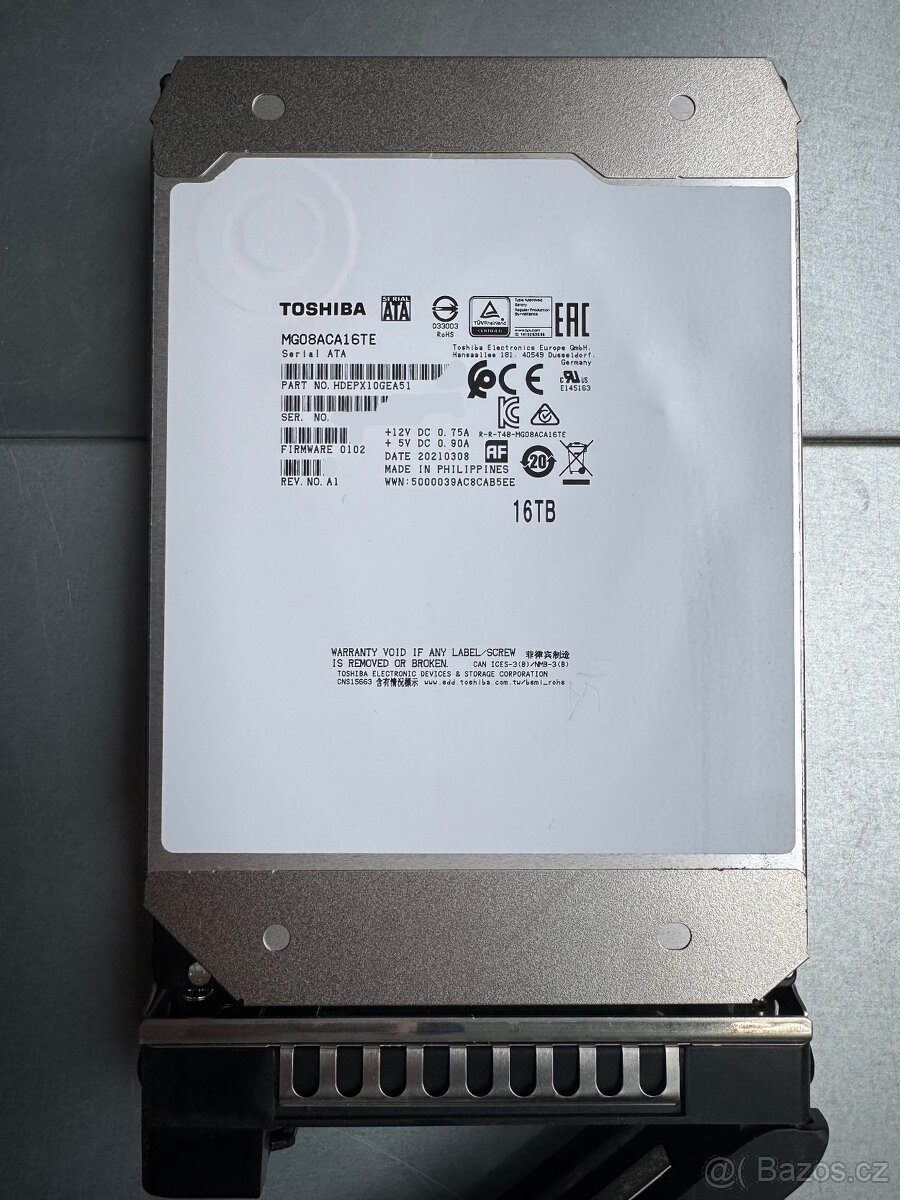 Toshiba Enterprise MG08 16TB - 512 cache, SATA3, záruka