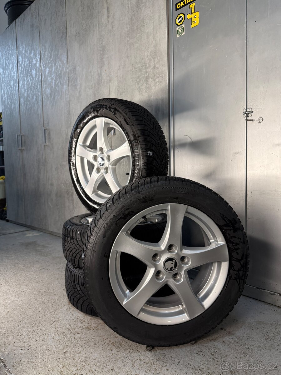 Zimní alu sada Borbet 5x112 r16 s pneu 205/55/16 Bridgestone