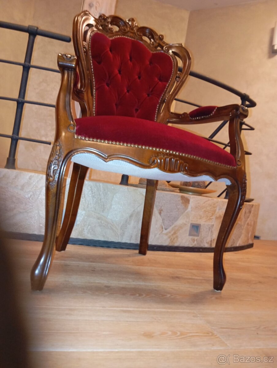 Starožitné křeslo Napoleon III baroko-rokoko
