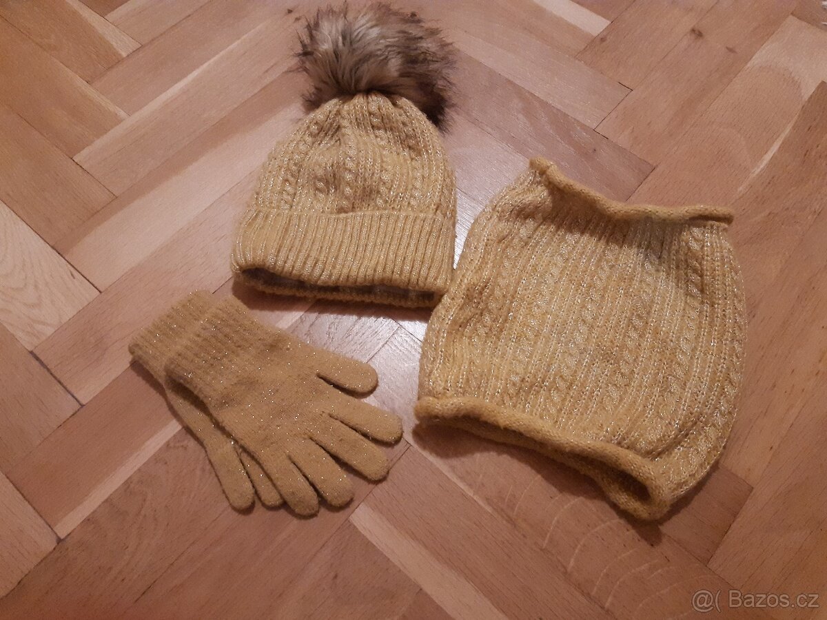 Čepice, šála, rukavice - set