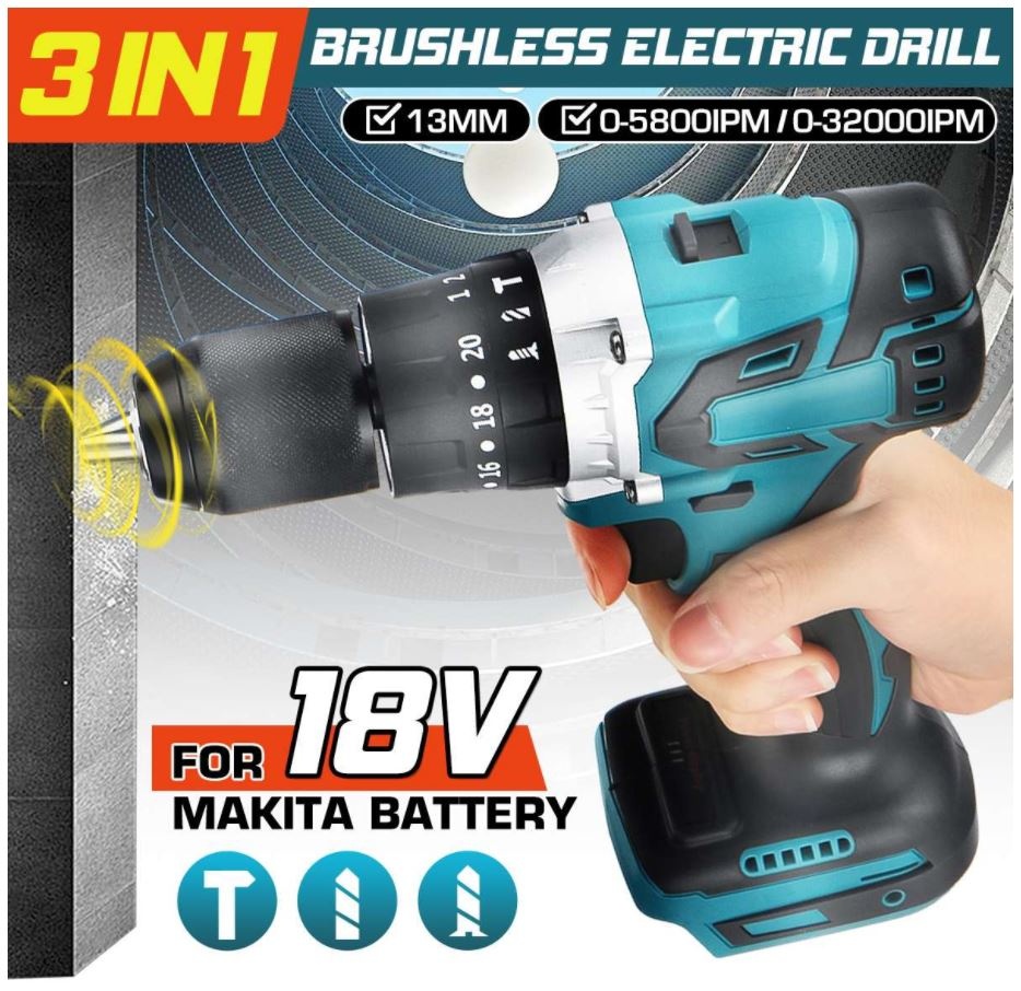 Aku vrtačka pro baterie Makita 18V, příklep , skladem