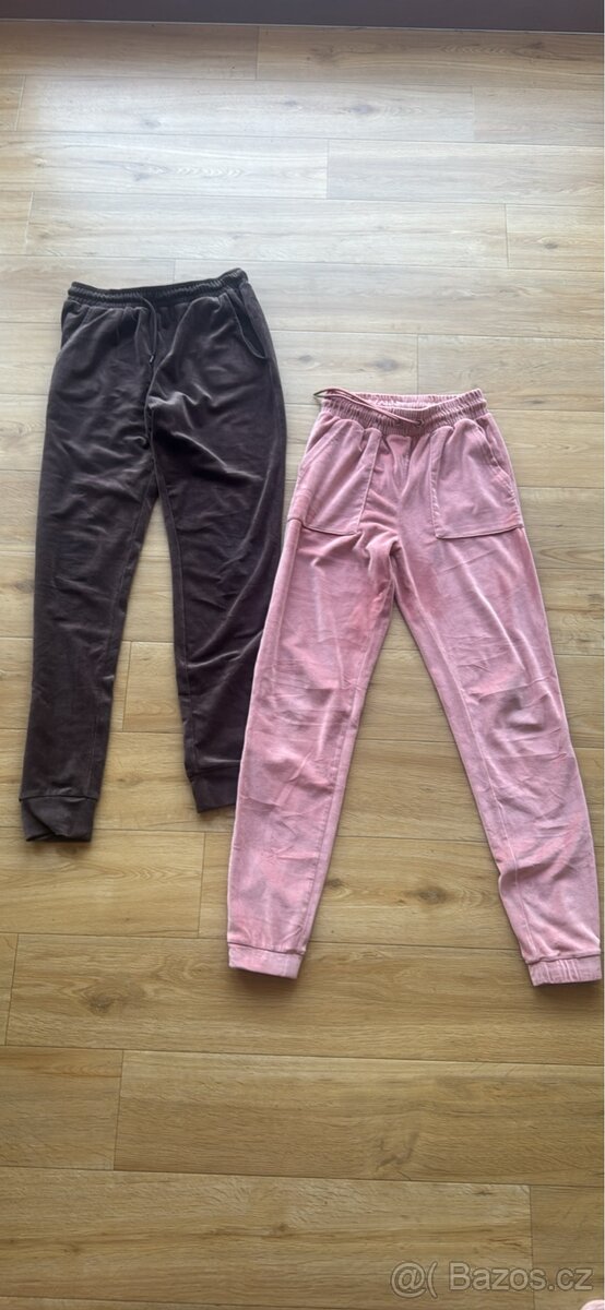 2 x sametove teplaky, vel. 170