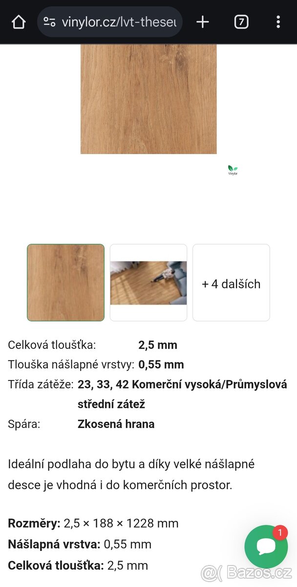 Lepený vinyl