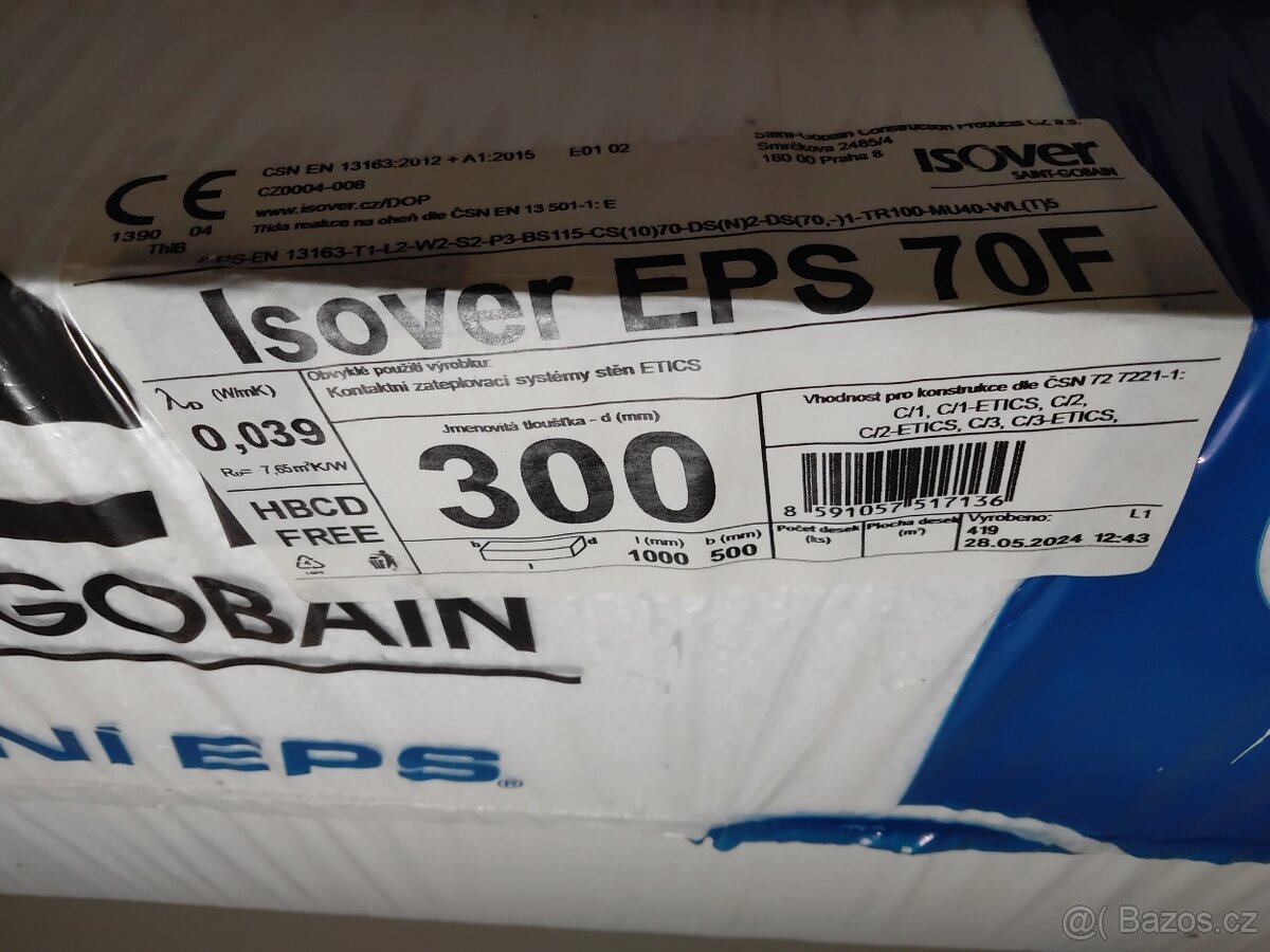 Prodám fasádní polystyrén 300 mm