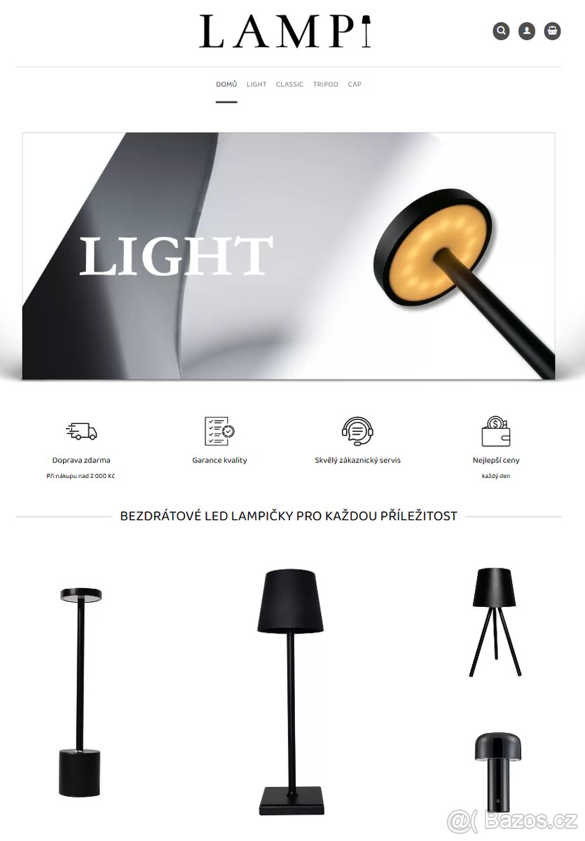 Prodám kompletní e-shop s designovými lampičkami – LAMPI.CZ