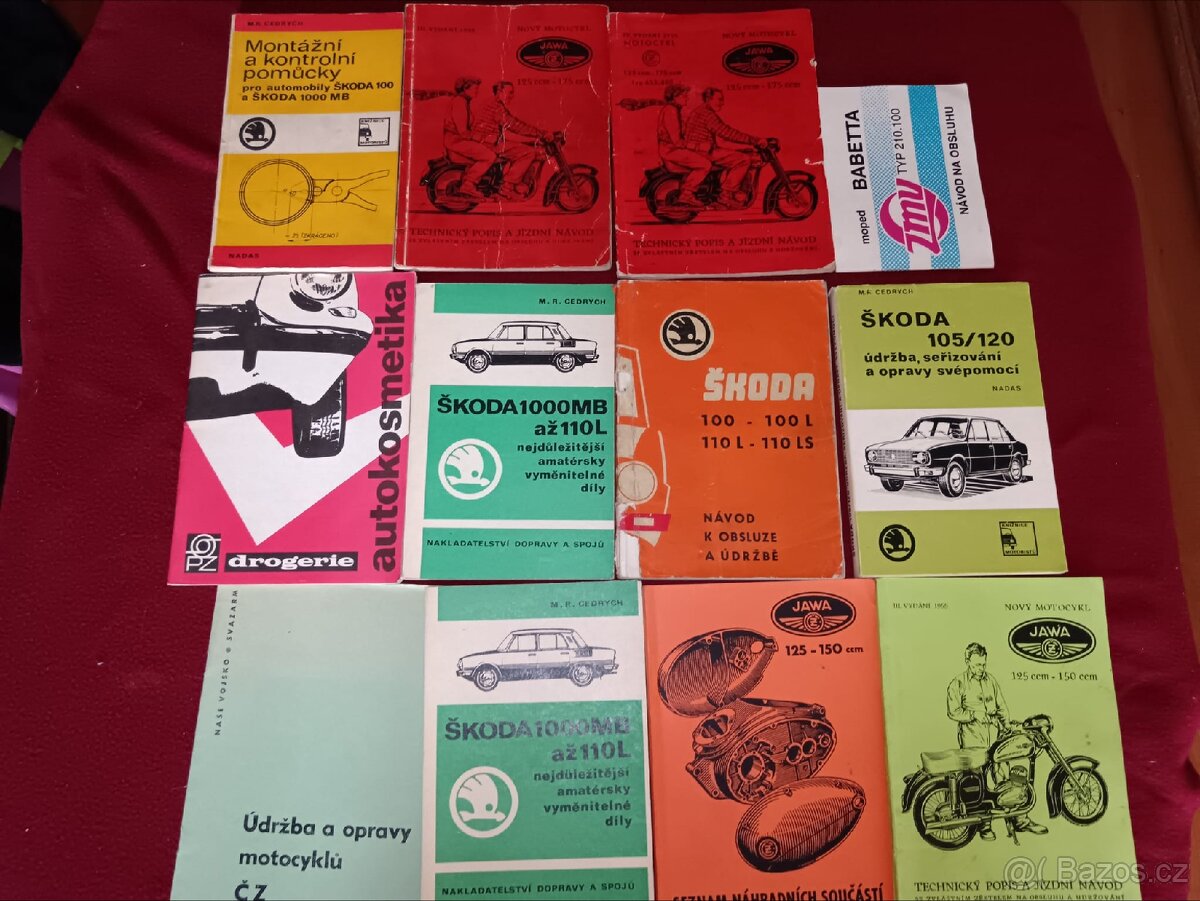 Manuály příručky škoda Tatra Jawa ČZ a jine