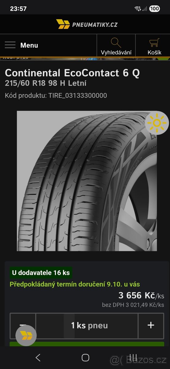 Prodam 4ks letni pneu 215/60/18  continental ecocontact