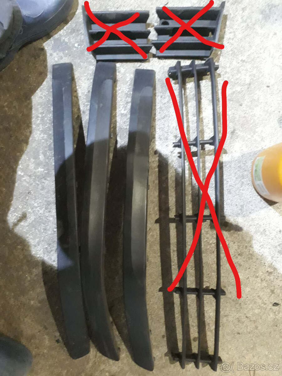 octavia 2 mřížky, lišty nárazníku