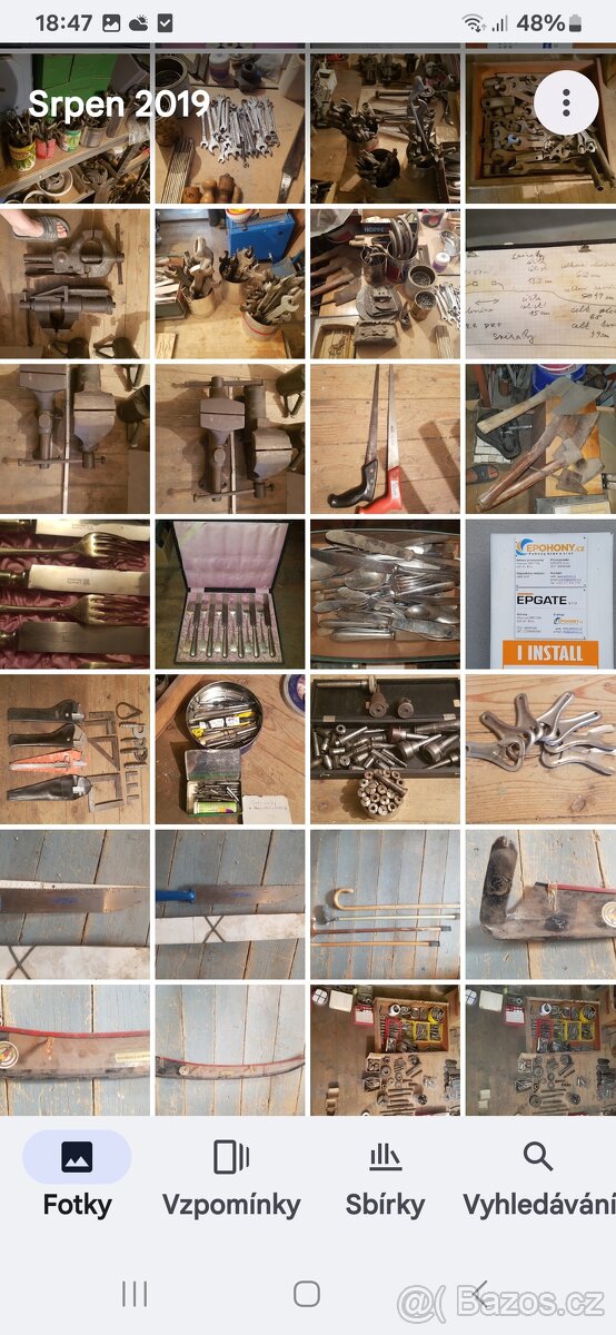 Nářadí,stadion S1,S11,S22,uloženka,starožitné