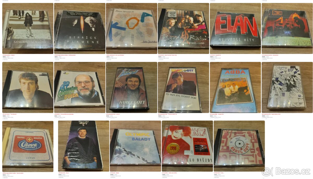 Velmi levné LP, CD, MC-cca 20-50 Kč/ks