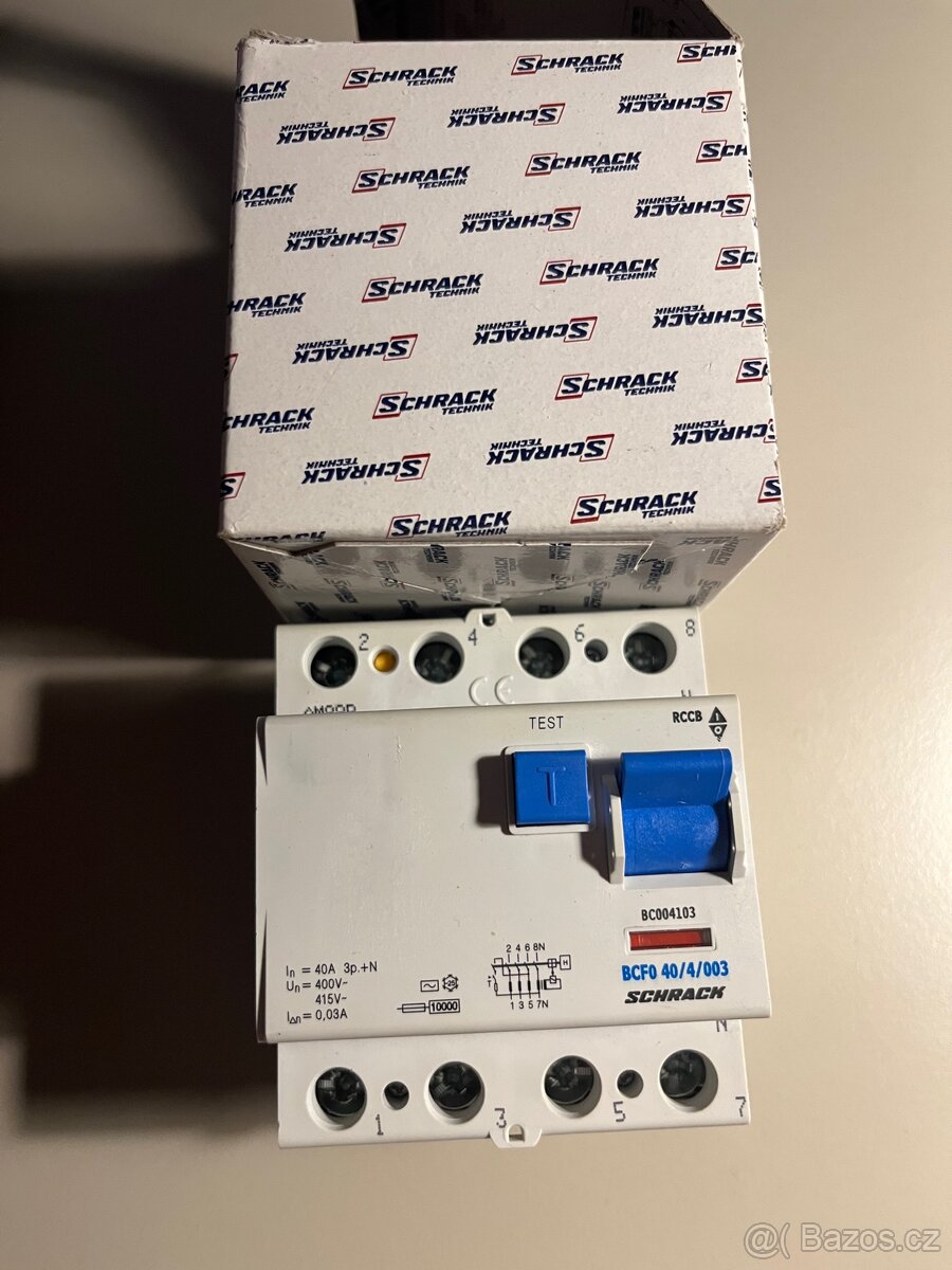 Proudový chránič Schrack BCFO 40/4/003