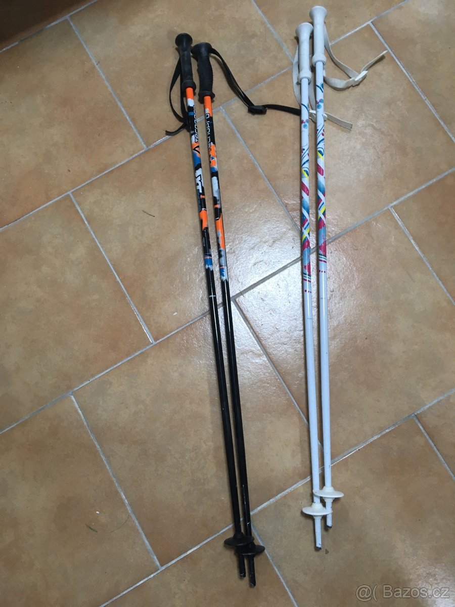 Hůlky sjezdové 100 a 95 cm dětské
