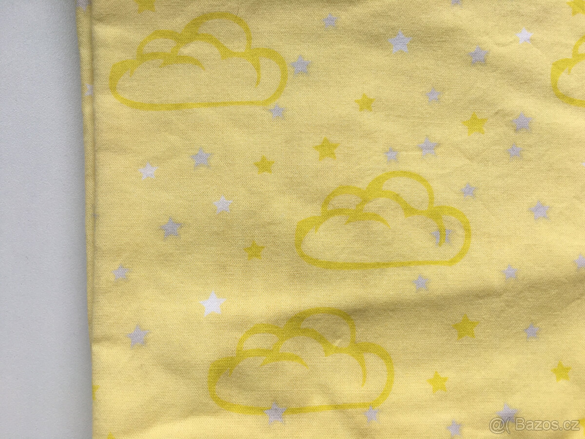 Dětské žluto-bílé povlečení s obláčky