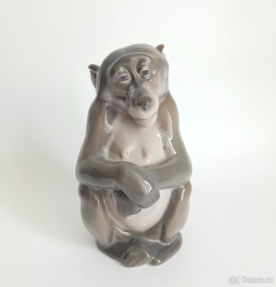 Starožitná porcelánová figurka opice - Královská Kodaň