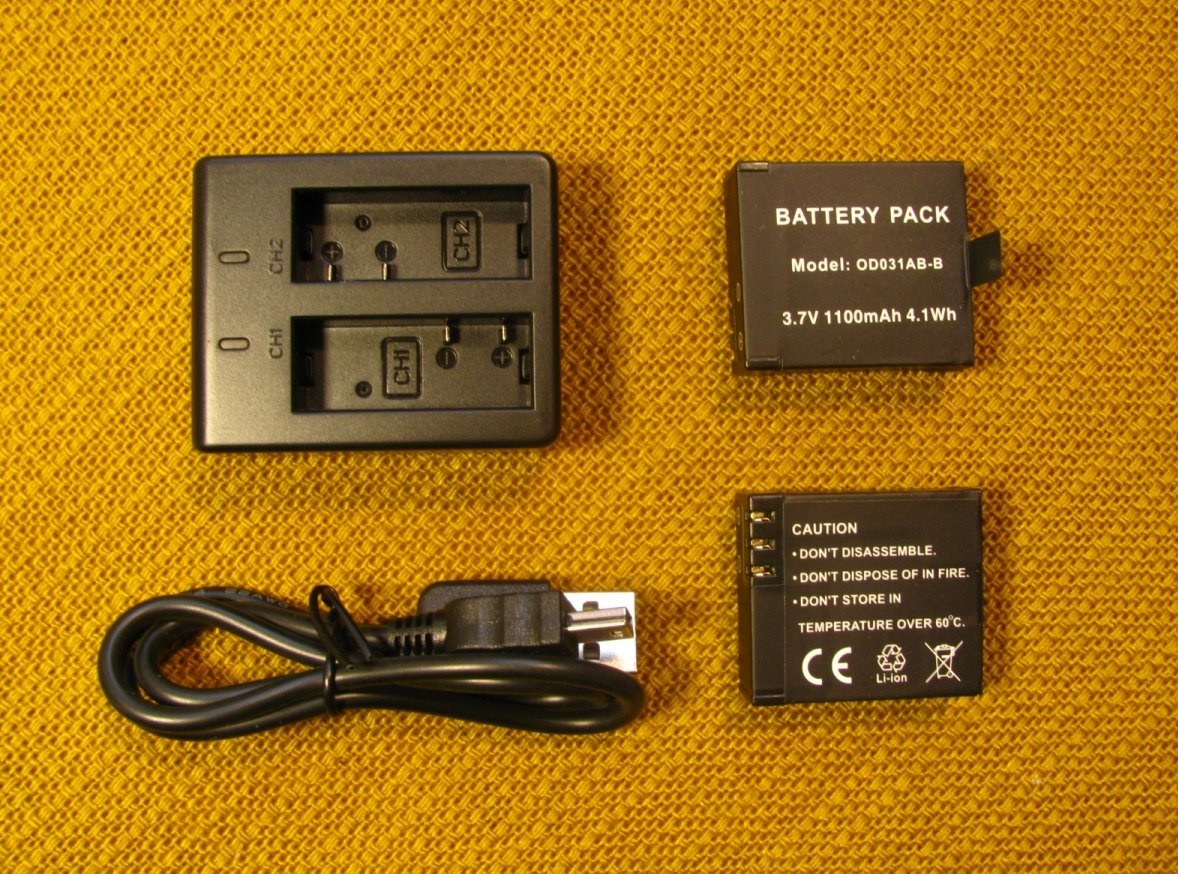 Nabiječka + 2 x Baterie akční sportovní kamera ACTION CAMERA