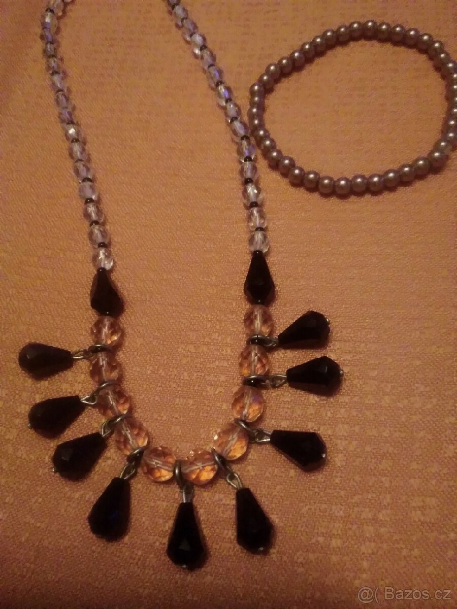 Náhrdelník a náramek Jablonecká bižuterie