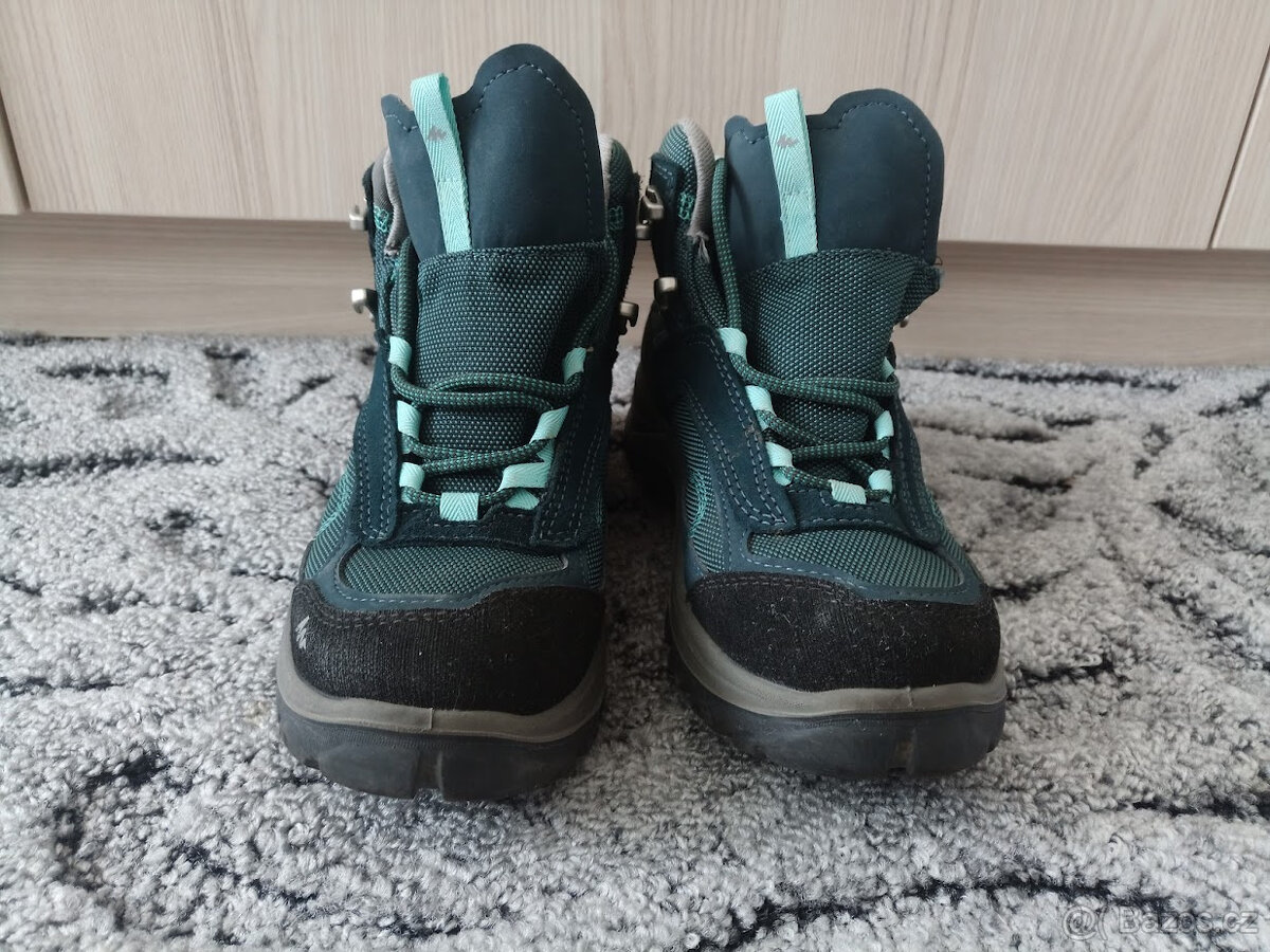 Nepromokavé kotníkové boty MH100 tyrkysové QUECHU