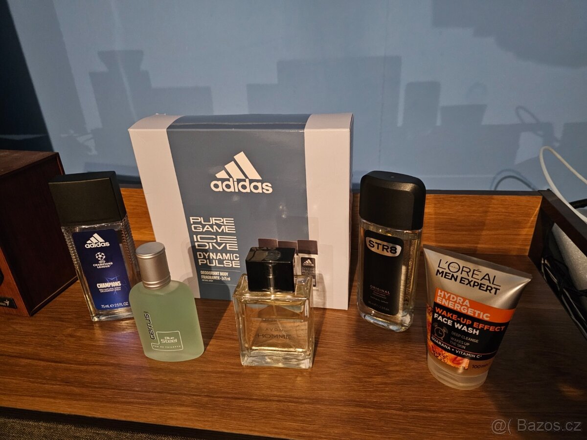 Pánská kosmetika - 5 x deodorant, 2x parfém, 1x pleťový gel