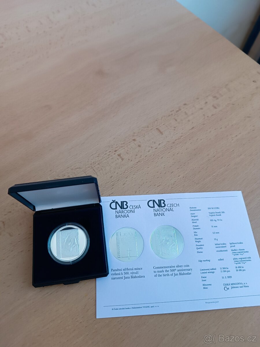 Stříbrná mince ČNB Proof