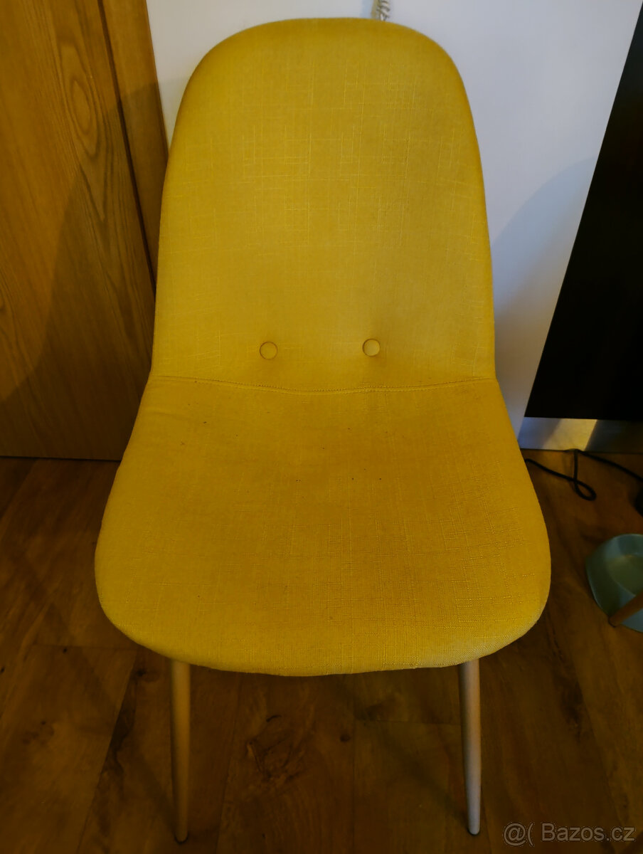 žluté jídelní židle 4x