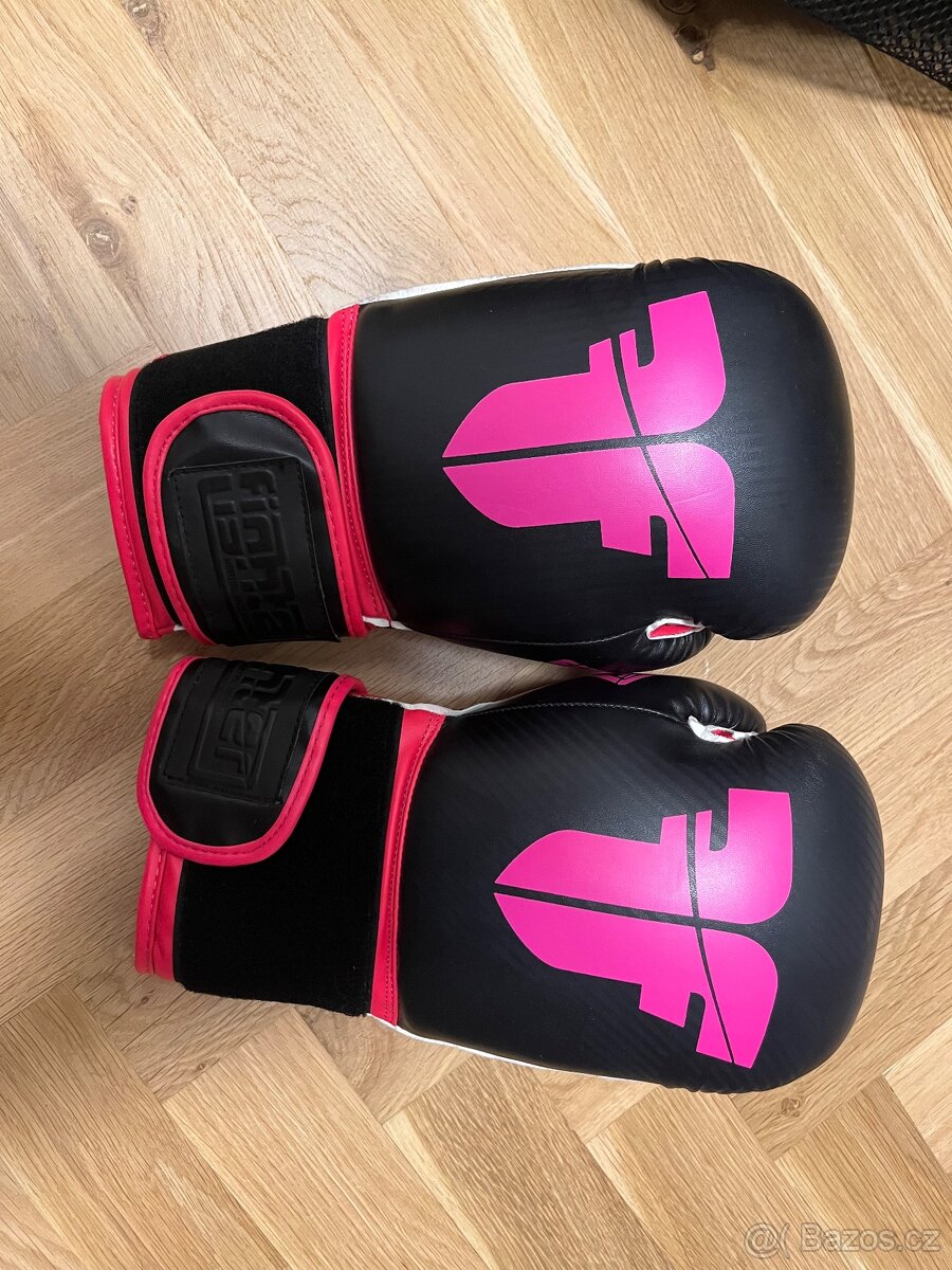 Boxerské rukavice Fighter - vel. 12 - růžová+černá