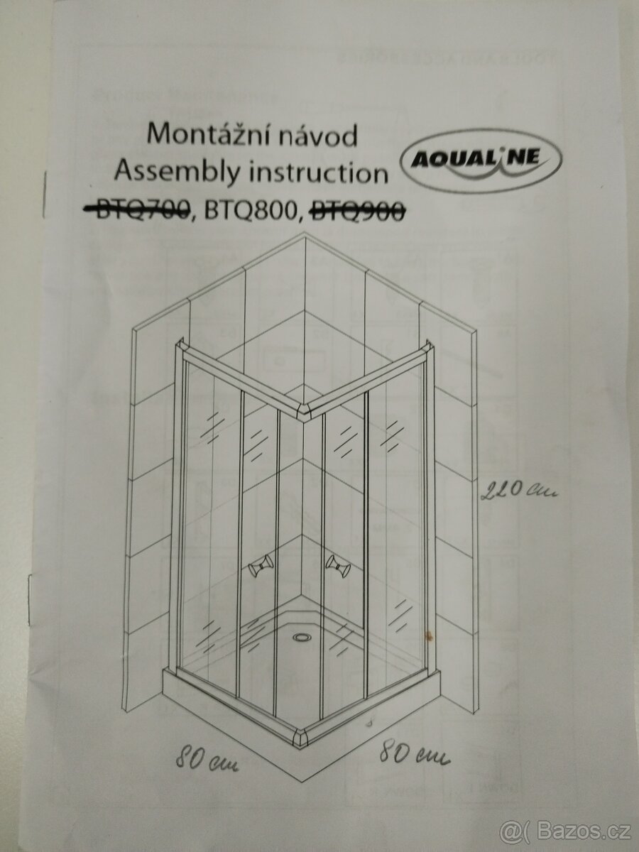 sprchový kout bez vaničky