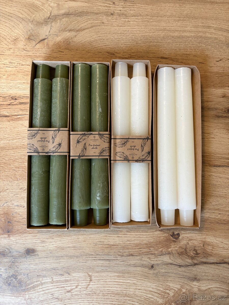 Svíčka kónická - parafín, cena za krabičku (2 ks)