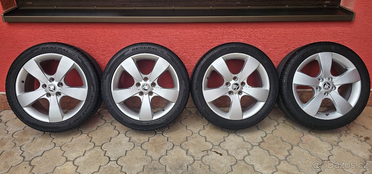 Originál alu Škoda O2 Pegasus 5x112 225/45 R17 - 8mm