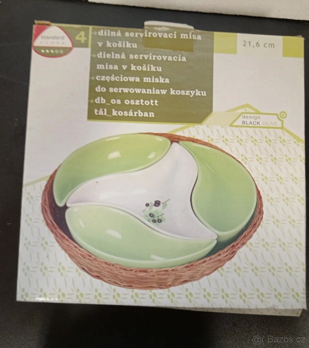 Porcelánové mísy v košíku