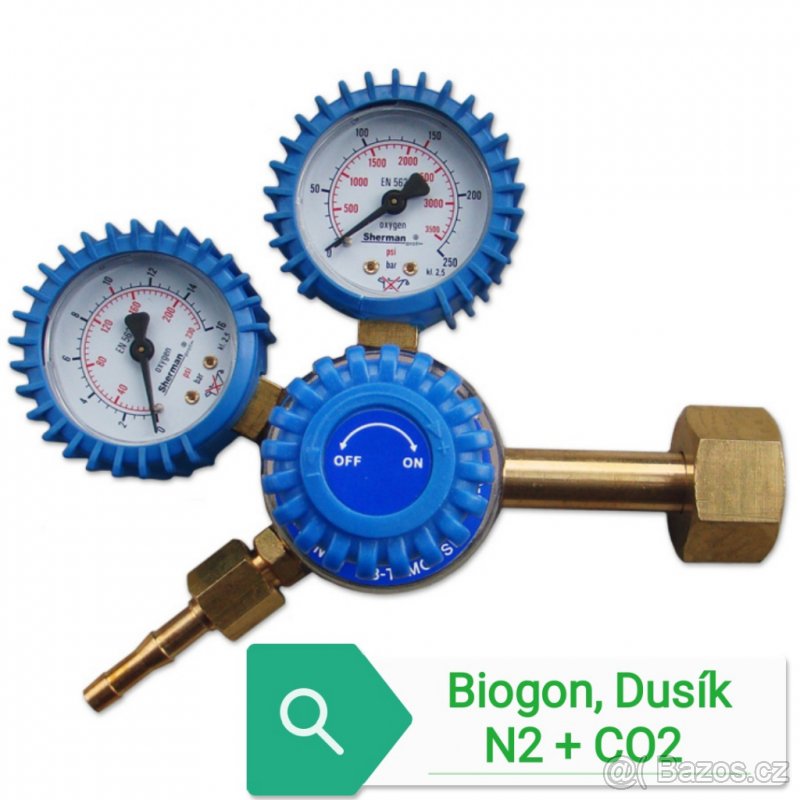 NOVÝ Redukční ventil na PIVO, BIOGON, Pivní směs Dusík + CO2