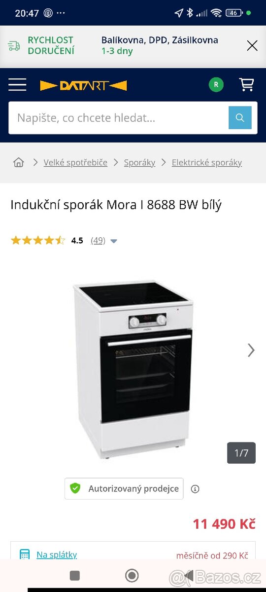 Indukční sporák Mora I 8688 BW bílý