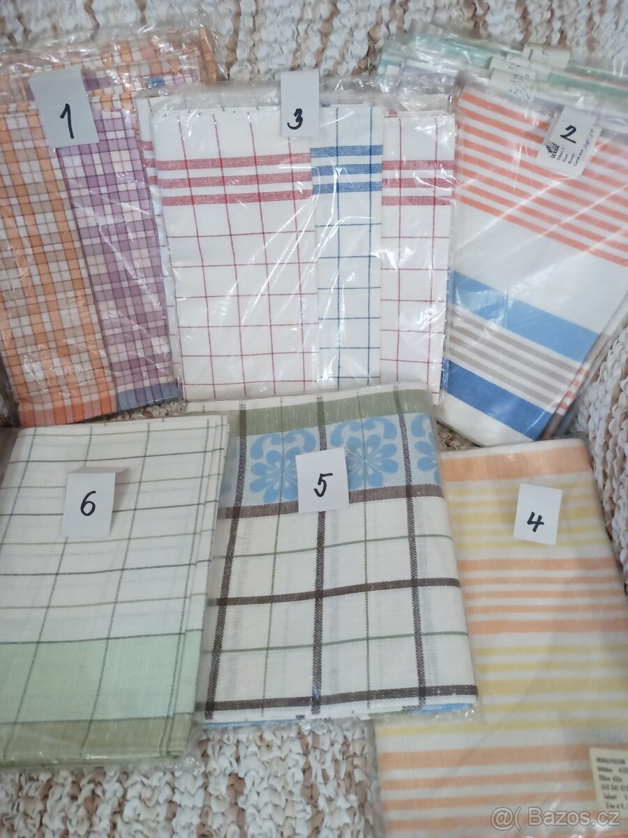 Utěrky a ručníky vyrobené v ČSSR