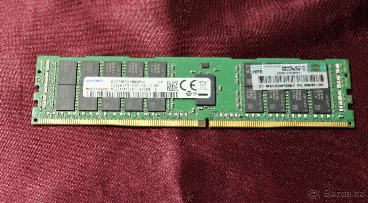 Paměť Samsung 32GB ECC DDR4 PC4-19200 2400MHz 2Rx4