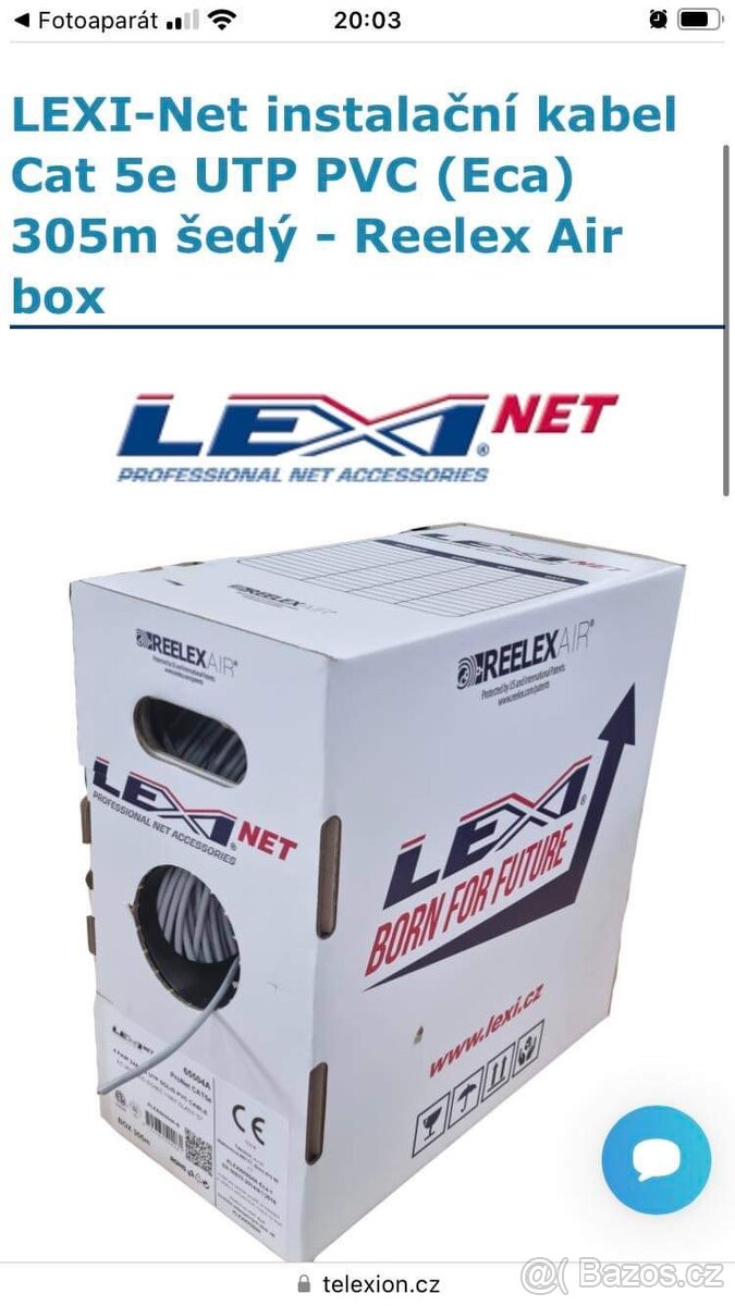 Lexi- net instalační kabel Cat 5e UTP PVC